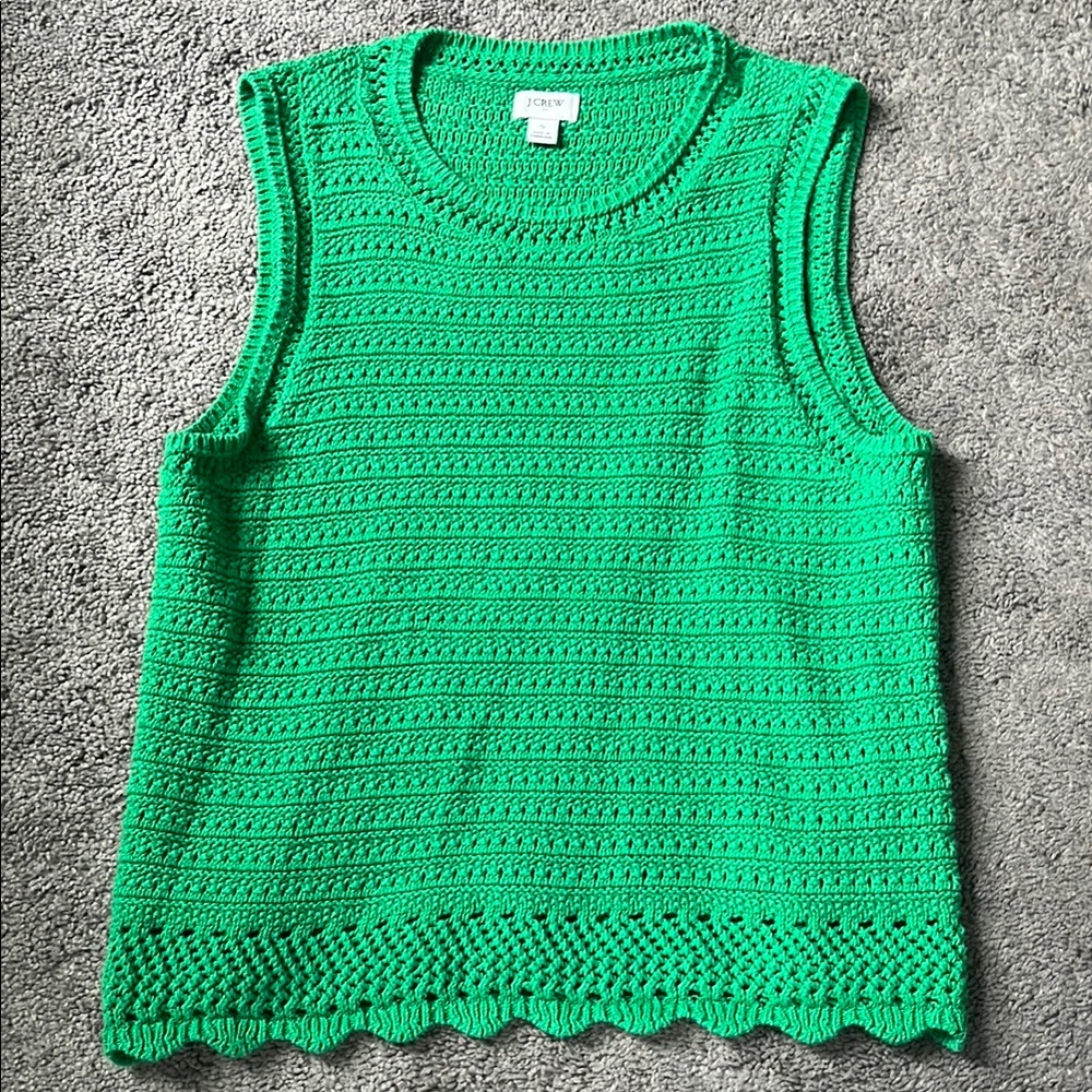 Green Crochet Sleeveless Top
